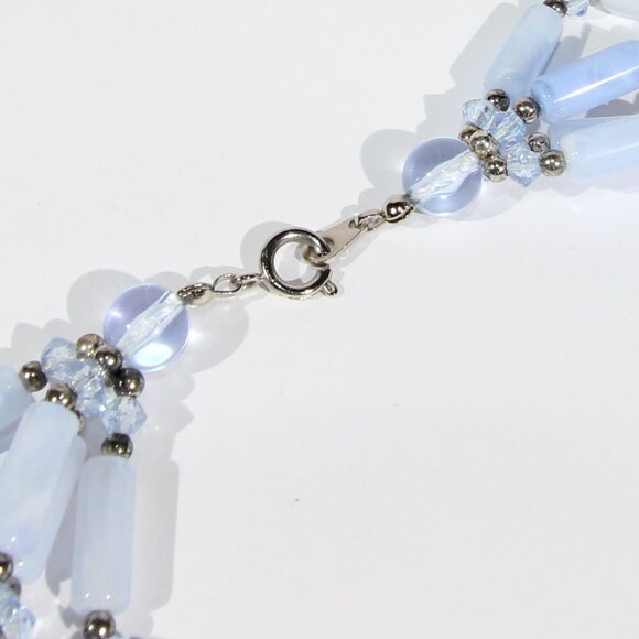 Vintage By Hugo Multi-Strand Blue Glass Tubes Necklace with Original Tags - Picture 7 of 7